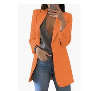 Orange Boyfriend Blazer
